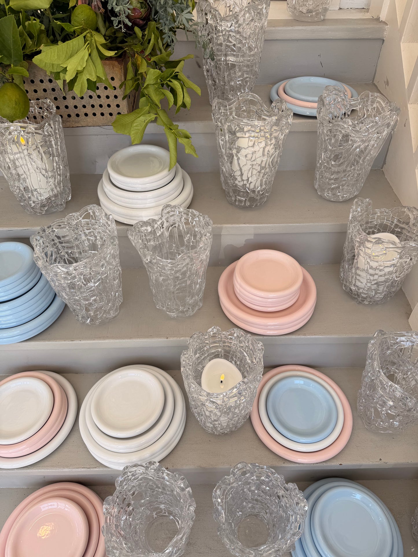 Bubble Plates -  3 pcs set - Blue, White & Pink