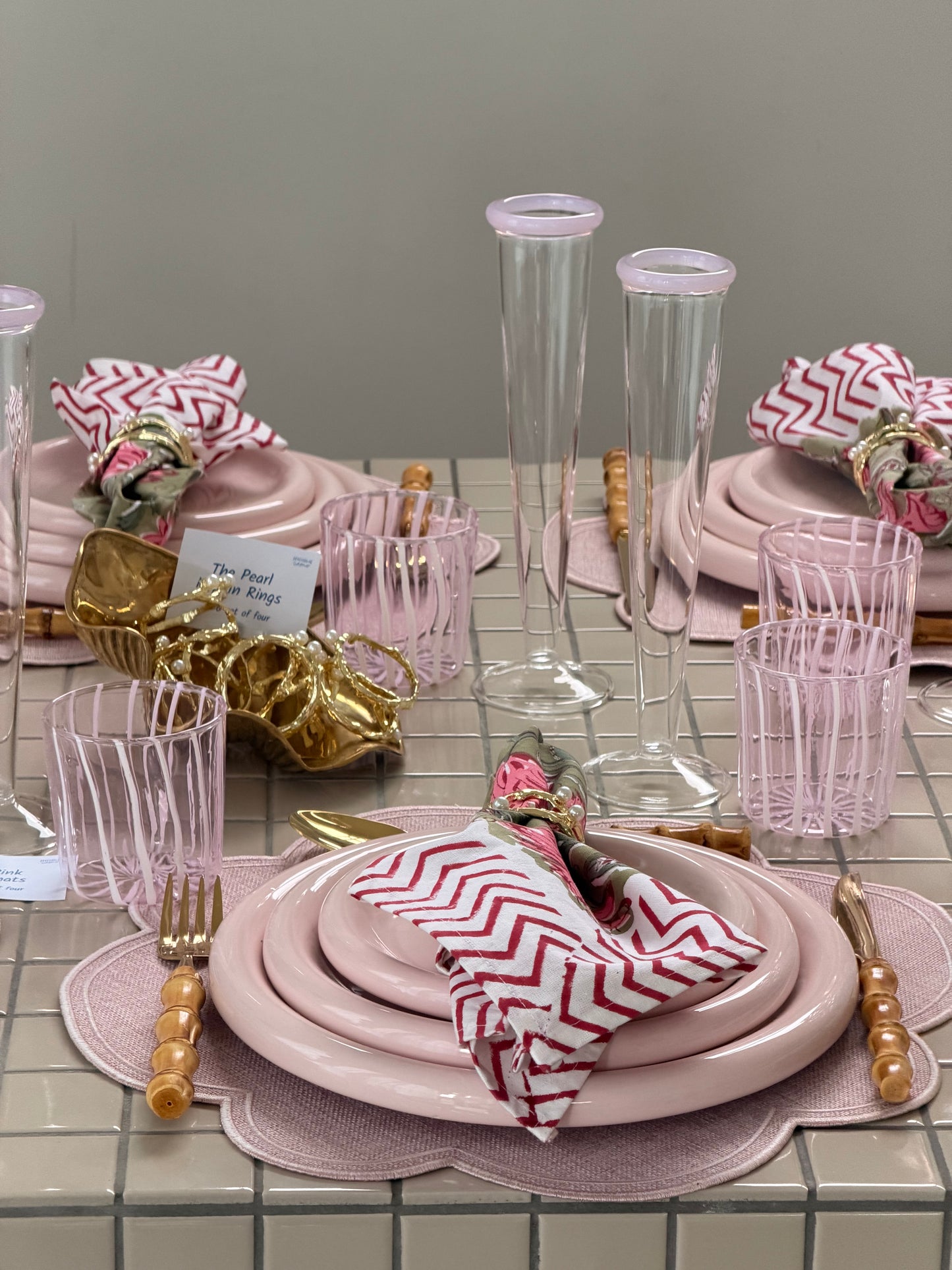 The Fancy Flutes in Pink - set of 6