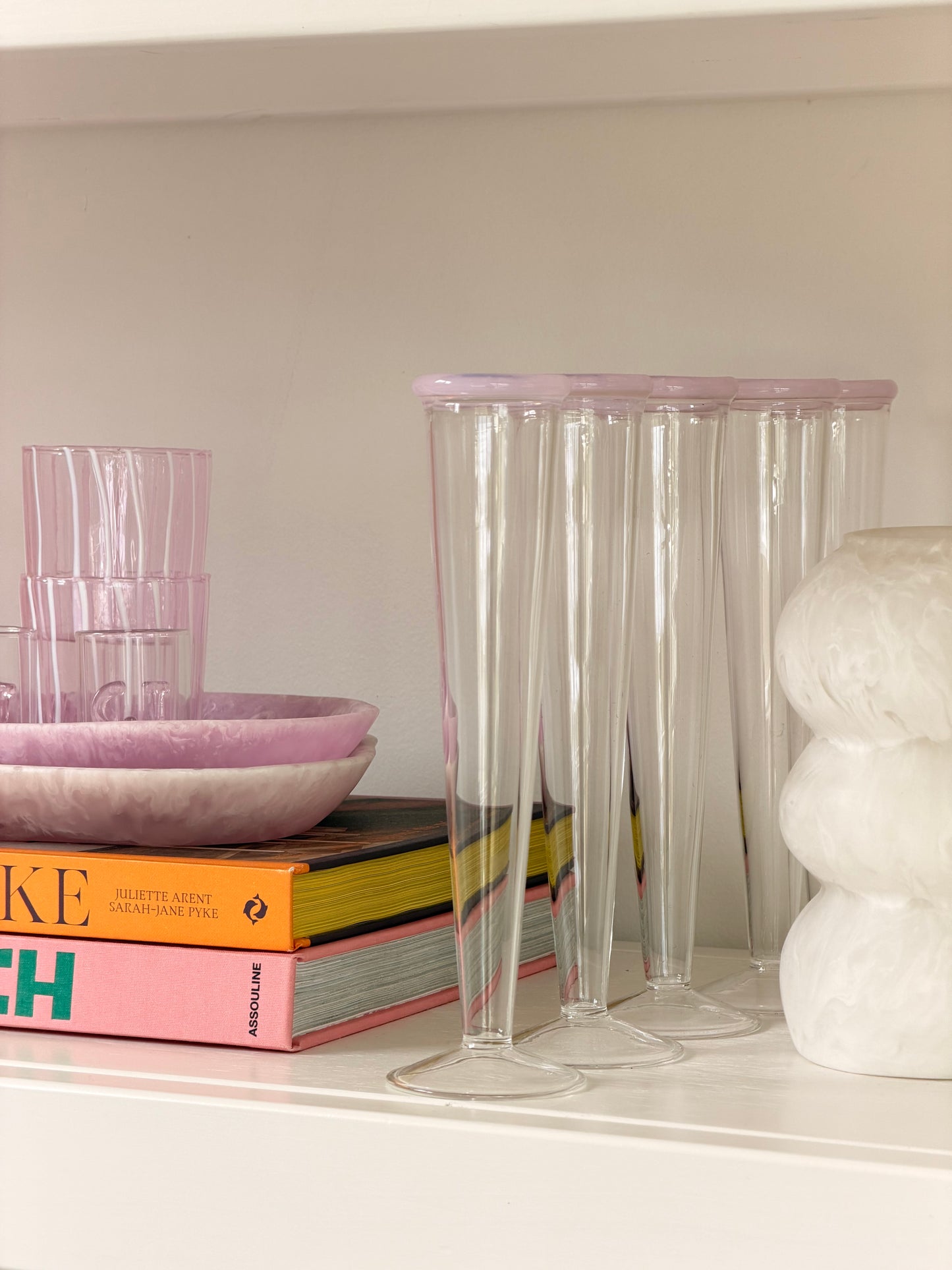 The Fancy Flutes in Pink - set of 6