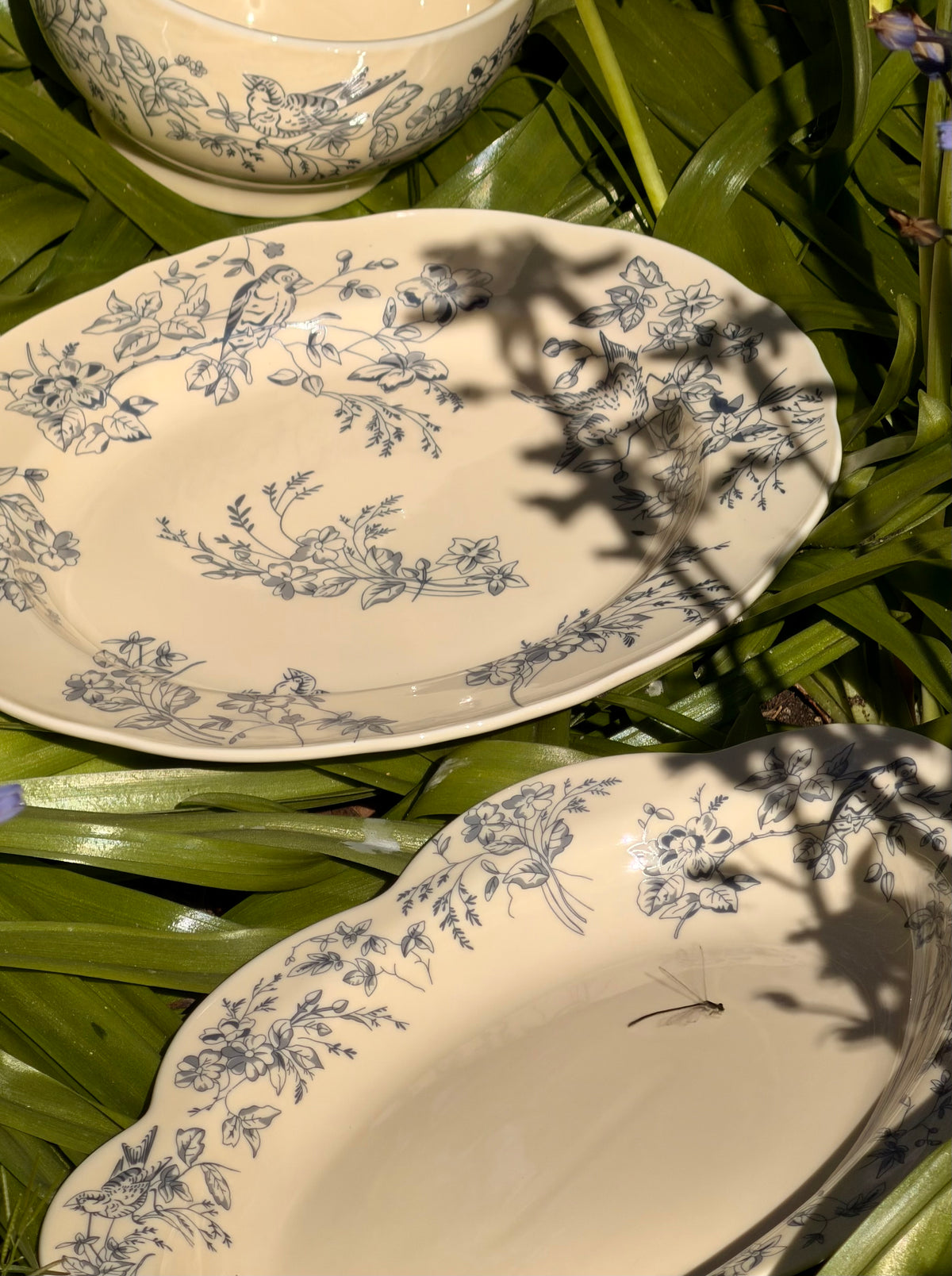 Spring Floral Platter - Blue or Burgundy