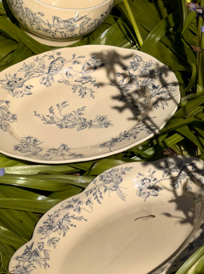 Spring Floral Platter - Blue or Burgundy