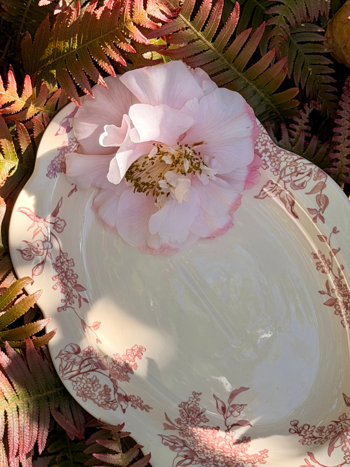 Spring Floral Platter - Blue or Burgundy