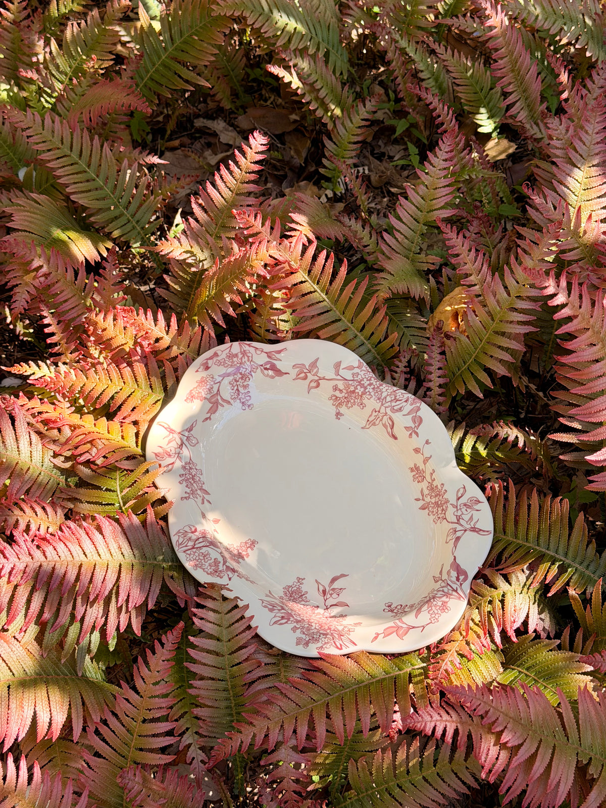 Spring Floral Platter - Blue or Burgundy