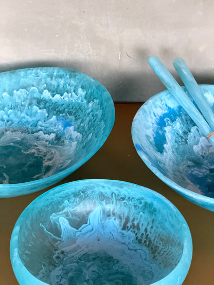 The Resin Salad Bowl - Blue