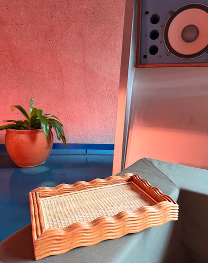 Rattan Retro Trays - Wavy