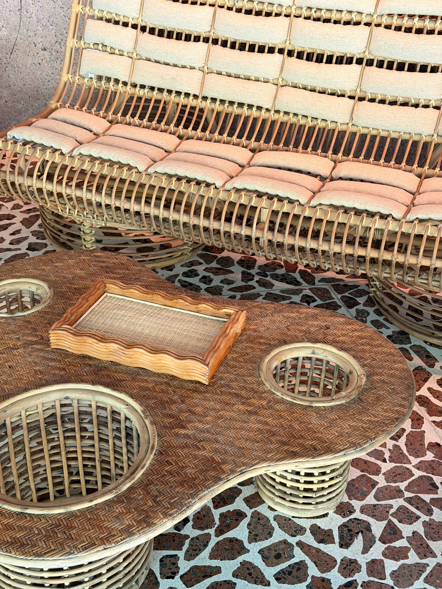 Rattan Retro Trays - Wavy