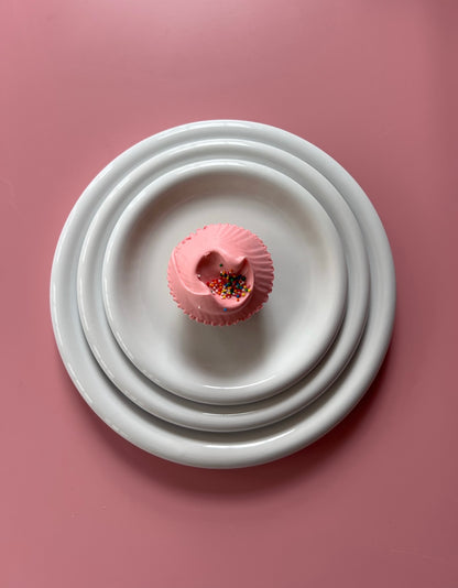 Bubble Plate in White - 3 pcs set