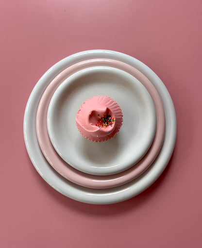 Bubble Plate in White - 3 pcs set