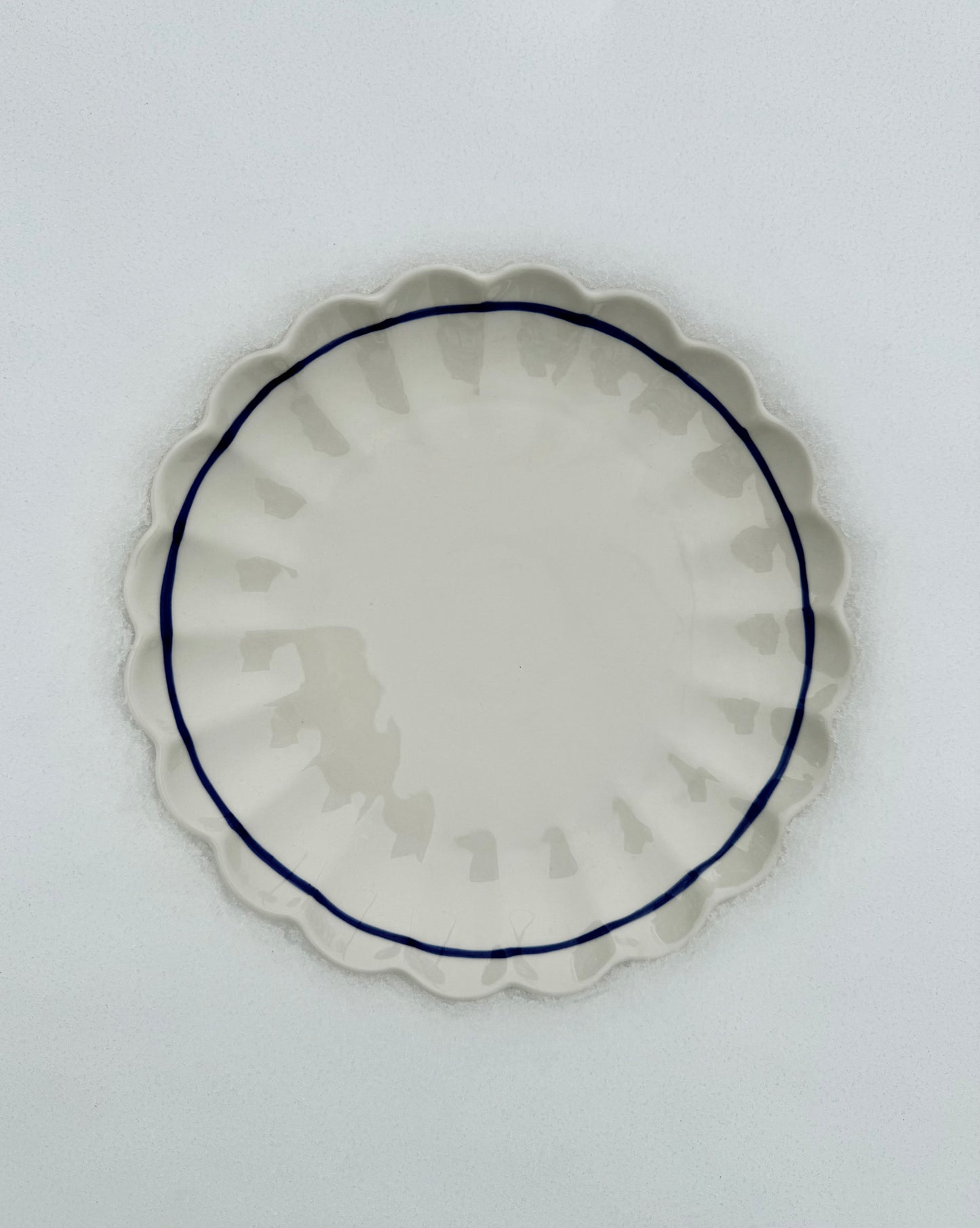 Blue Lined Scollop Plate