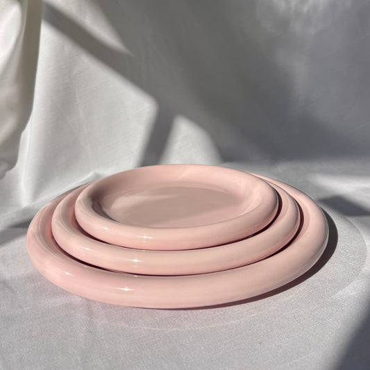 Bubble Plate in Pink - 3 pcs set
