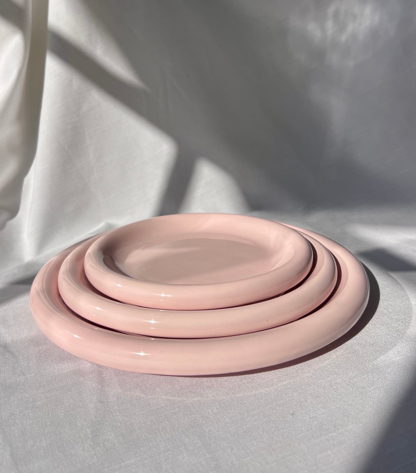Bubble Plates -  3 pcs set - Blue, White & Pink