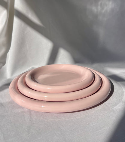Bubble Plates -  3 pcs set - Blue, White & Pink