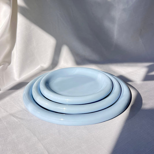 Bubble Plate in Blue -  3 pcs set