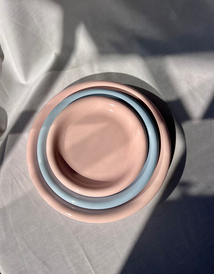 Bubble Plates -  3 pcs set - Blue, White & Pink