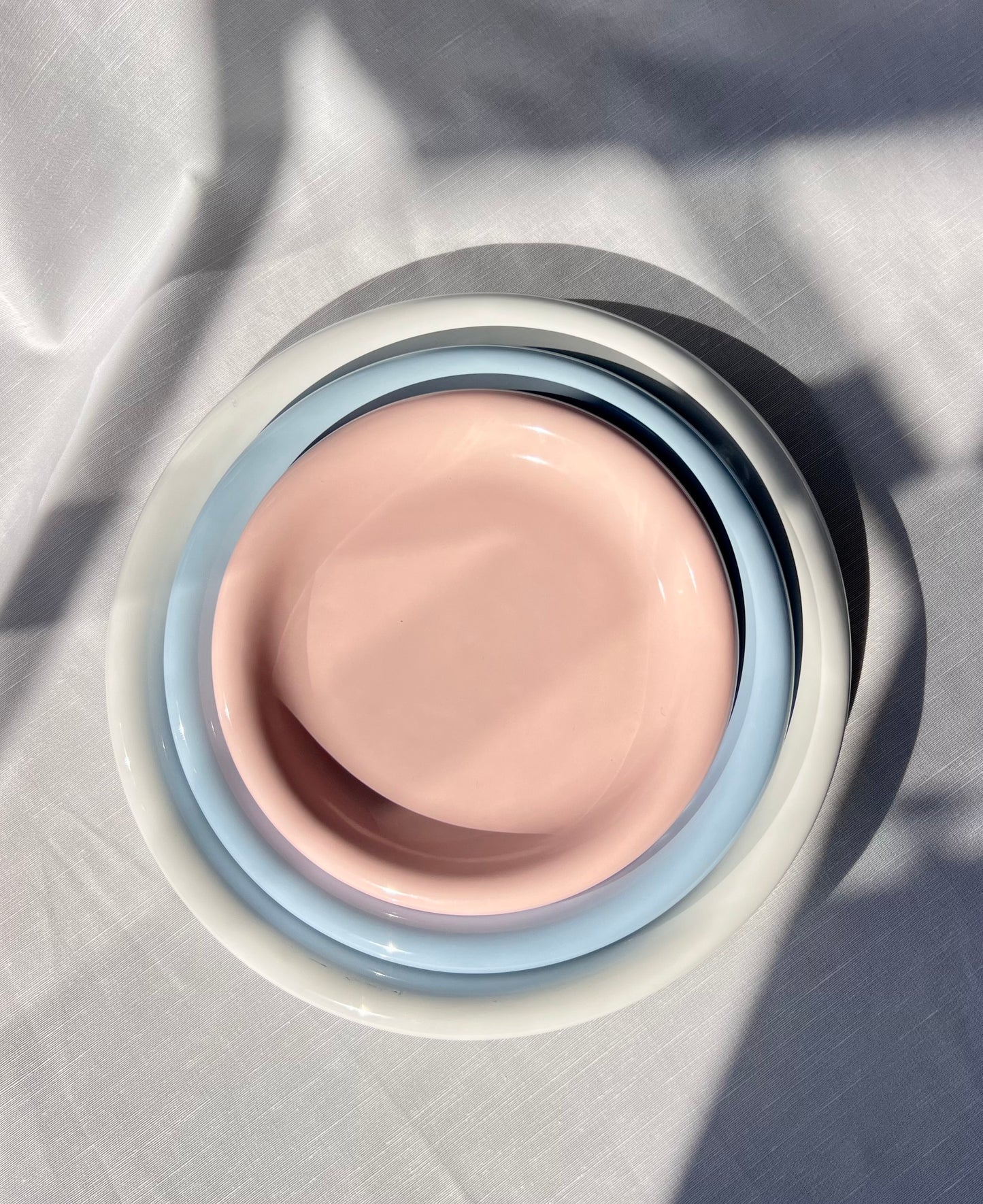 Bubble Plates -  3 pcs set - Blue, White & Pink