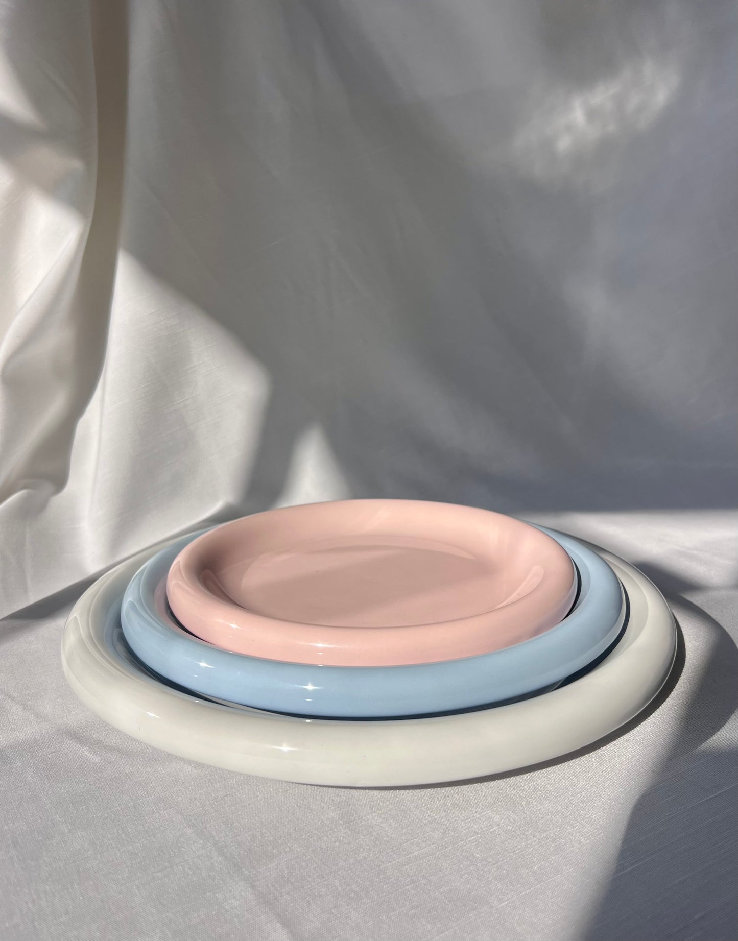 Bubble Plates - Individual Sizes - Pink, Blue & White